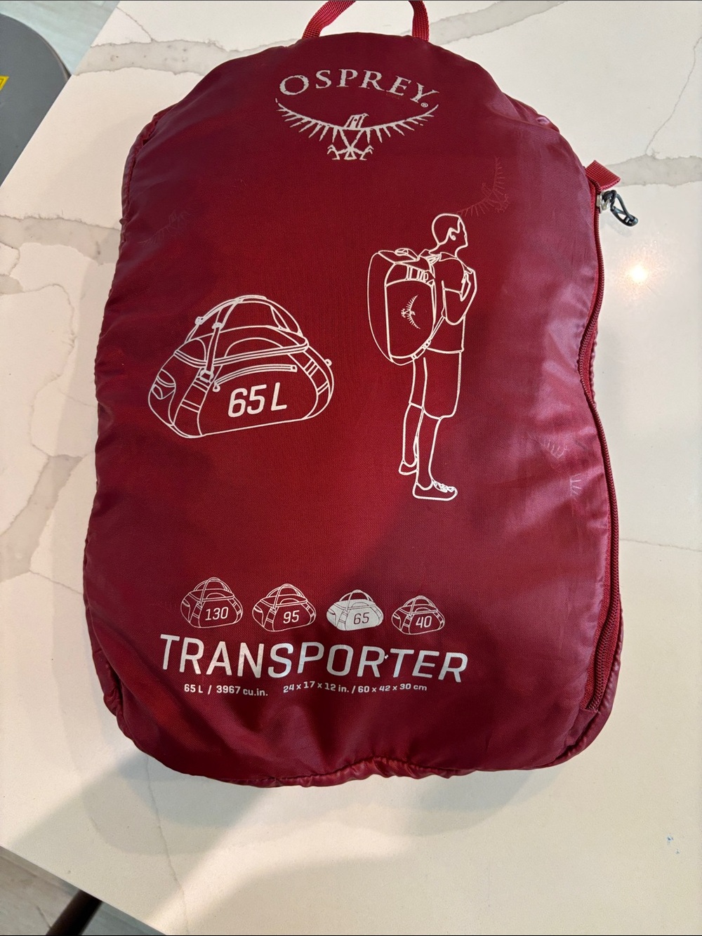 OSPREY Transporter 65L Duffel Bag - Deep Red